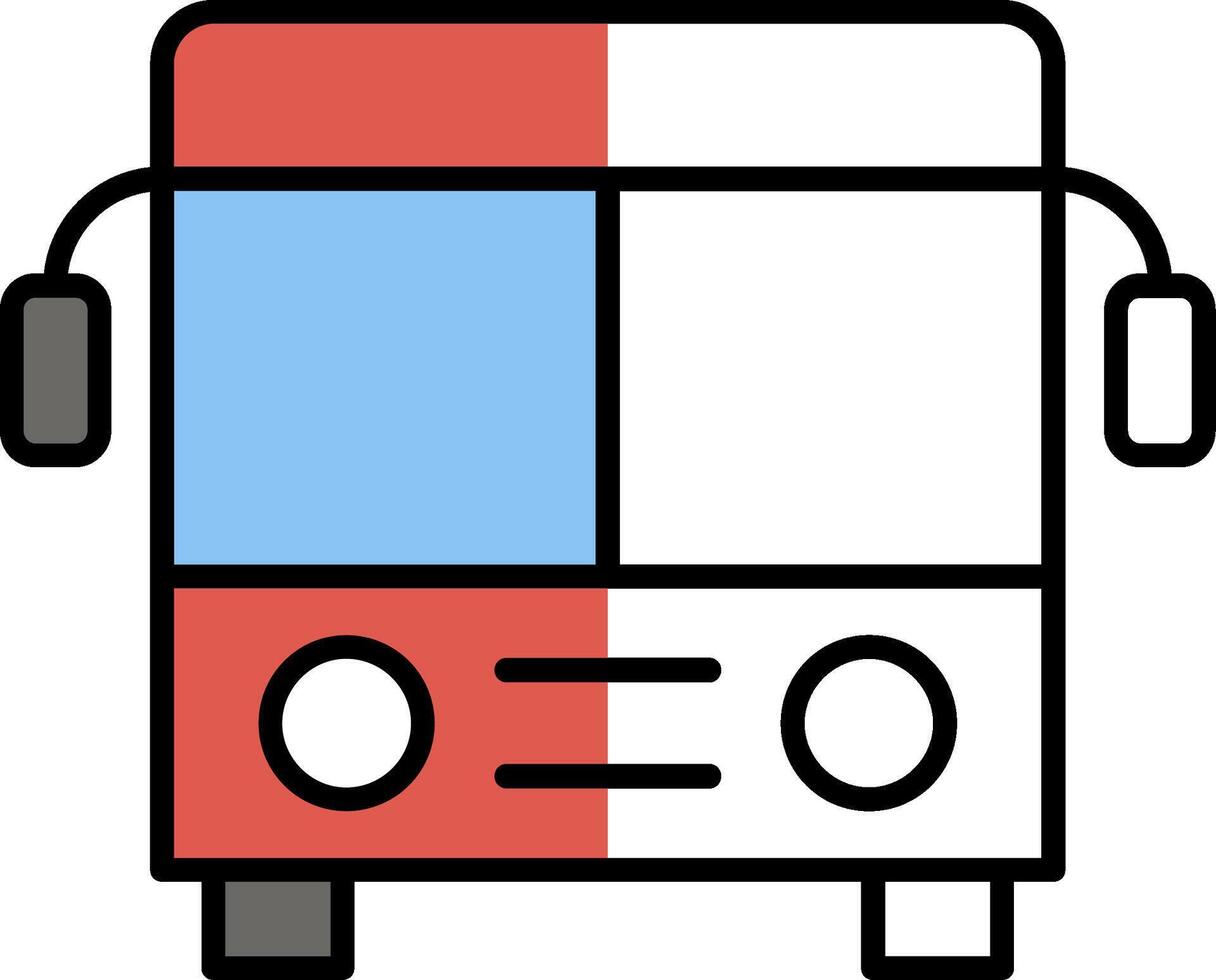 Bus Filled Half Cut Icon vector