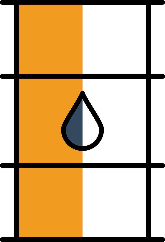 Oil Barrel Filled Half Cut Icon vector