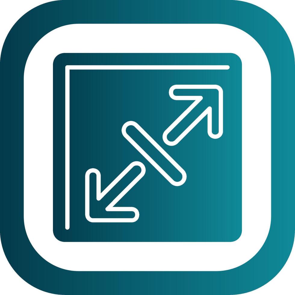 Expand Glyph Gradient Round Corner Icon vector