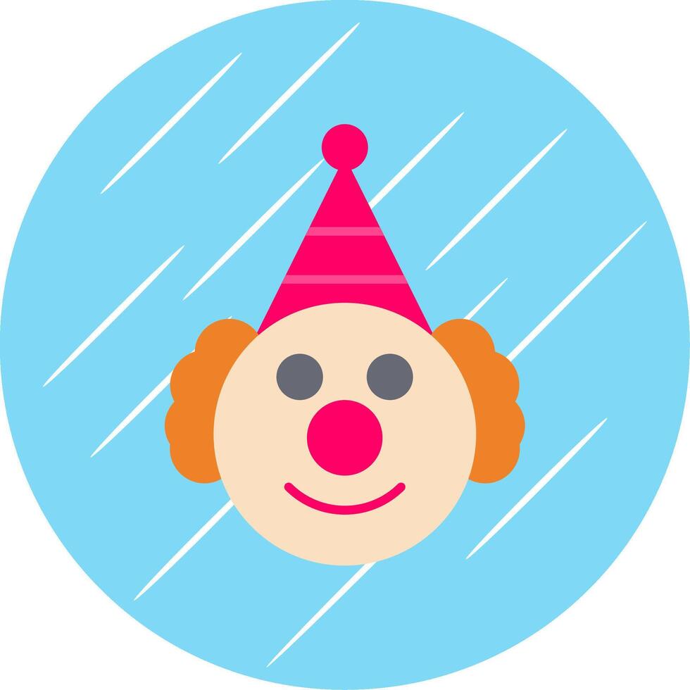 Clown Flat Blue Circle Icon vector