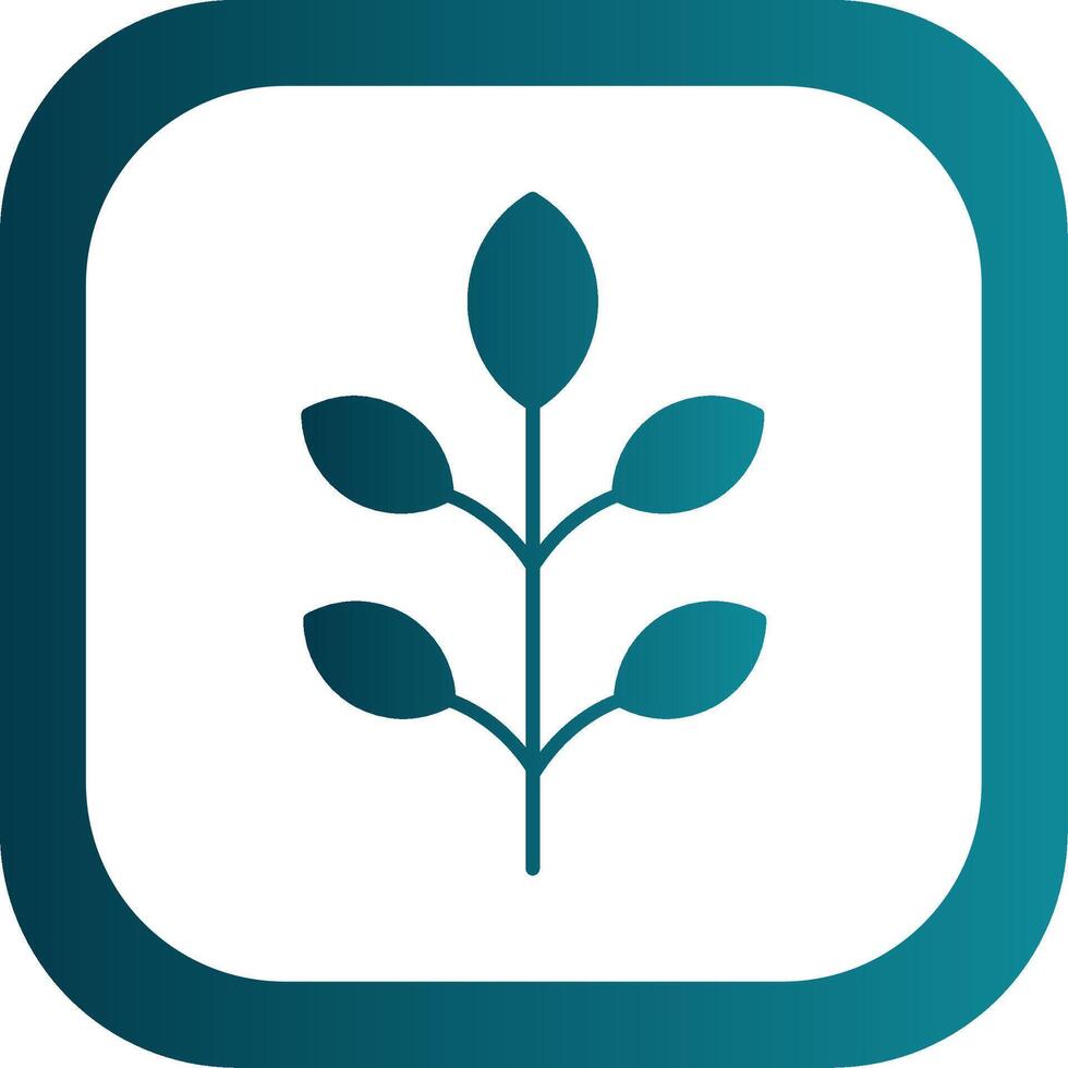 Leaf Glyph Gradient Round Corner Icon vector