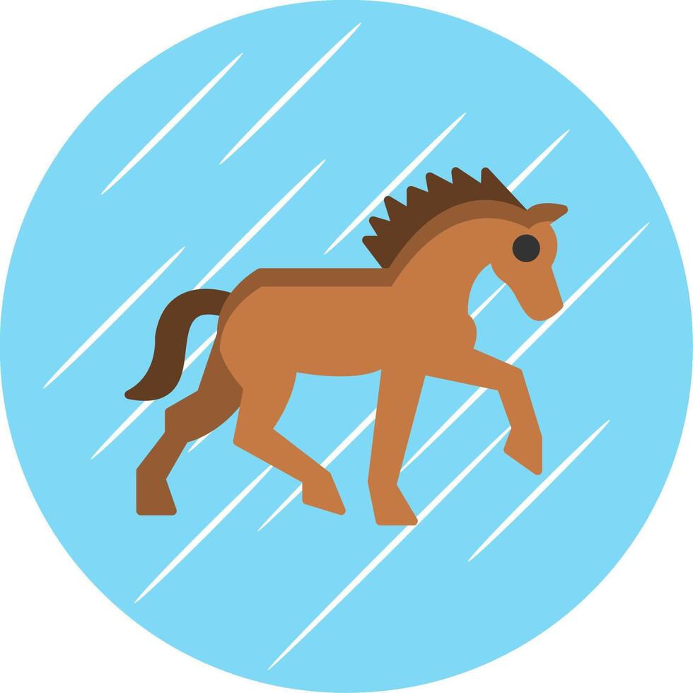 caballo plano azul circulo icono vector