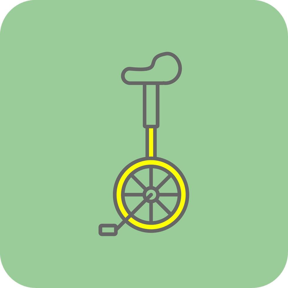 monociclo lleno amarillo icono vector