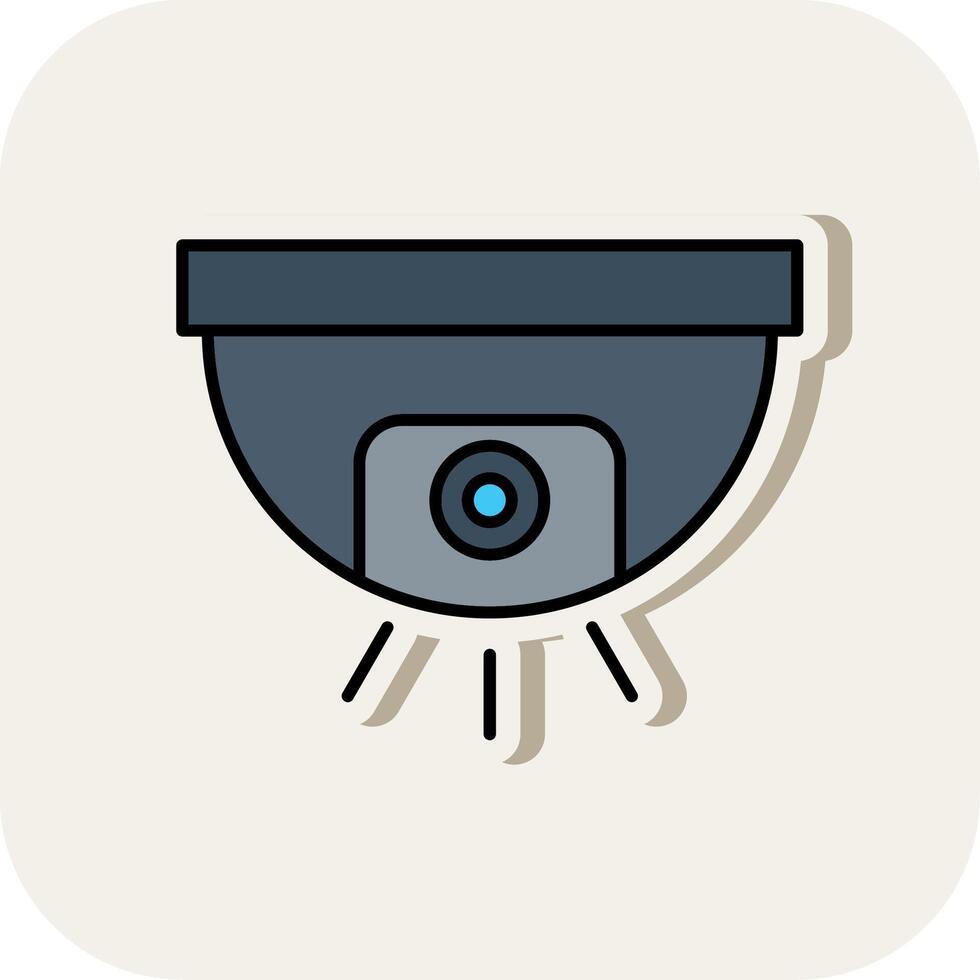 Cctv Line Filled White Shadow Icon vector