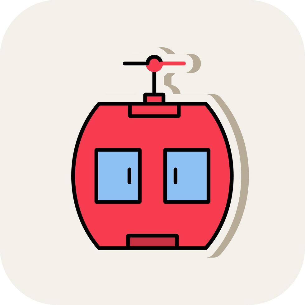 Gondola Line Filled White Shadow Icon vector
