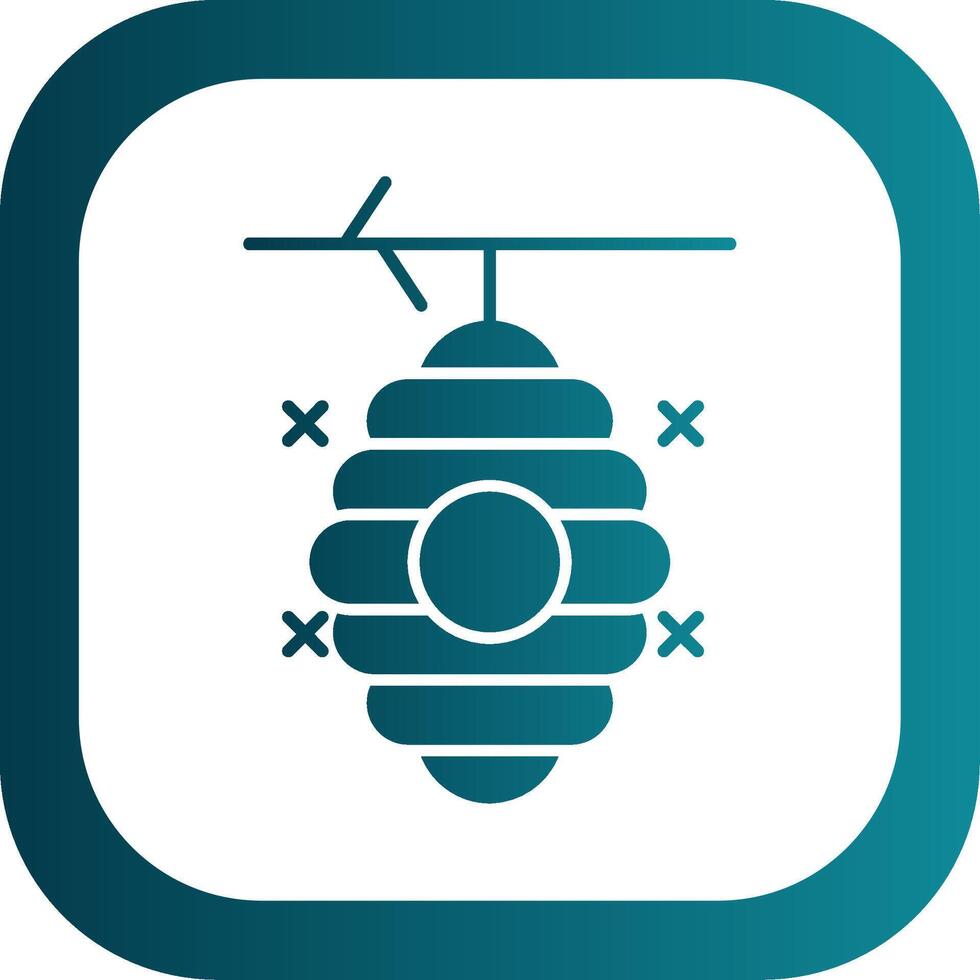 Beehive Glyph Gradient Round Corner Icon vector