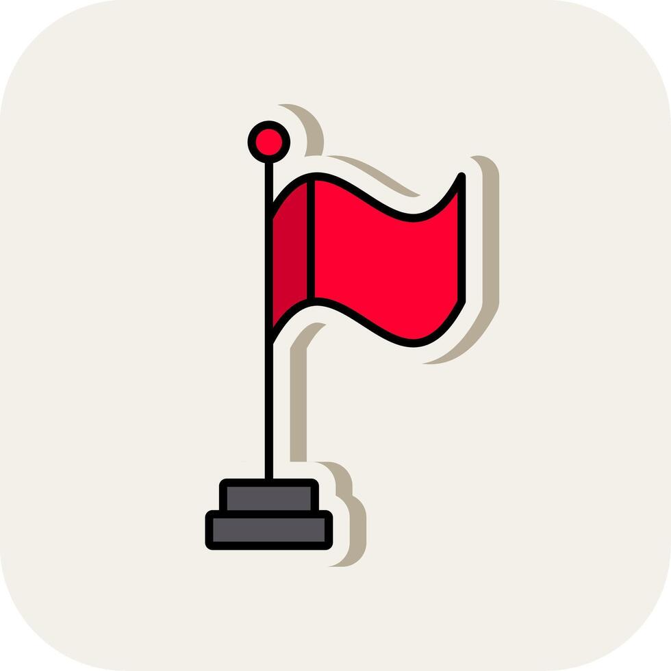 Flag Line Filled White Shadow Icon vector