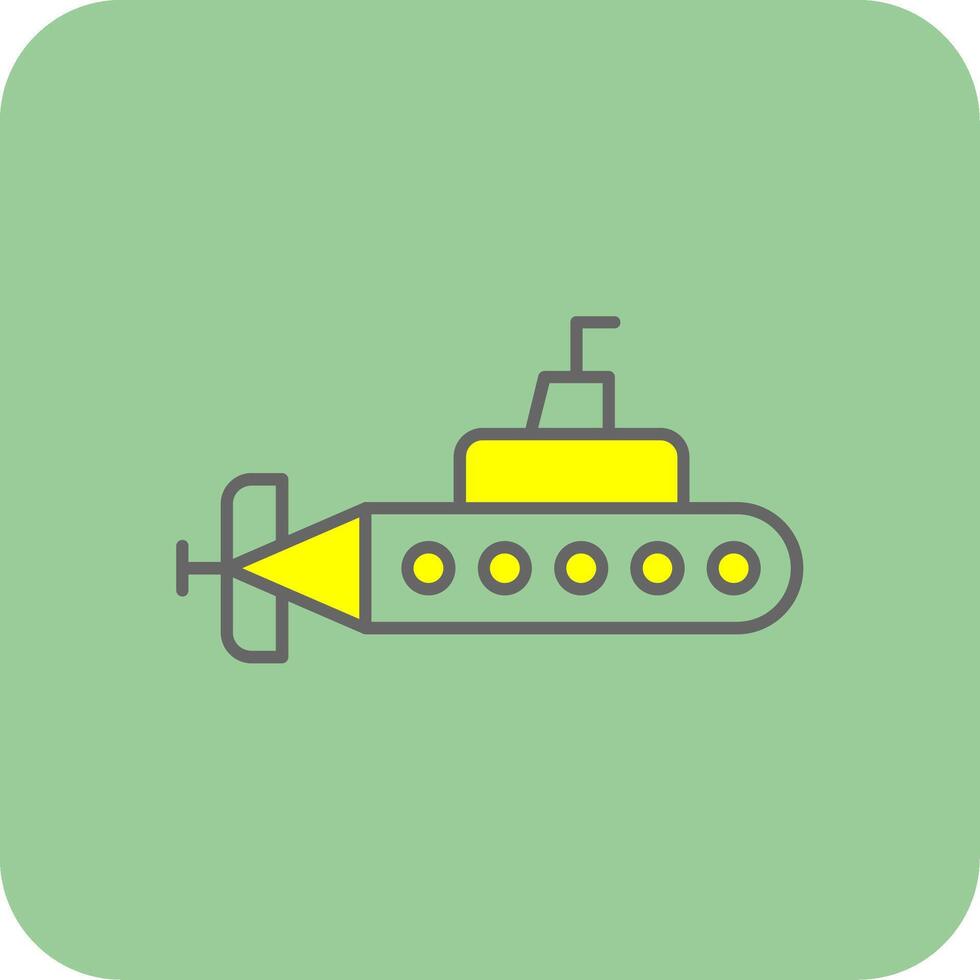 submarino lleno amarillo icono vector