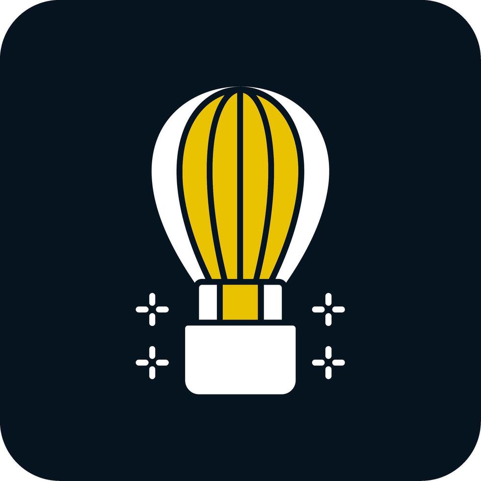 Hot Air Ballon Glyph Two Color Icon vector