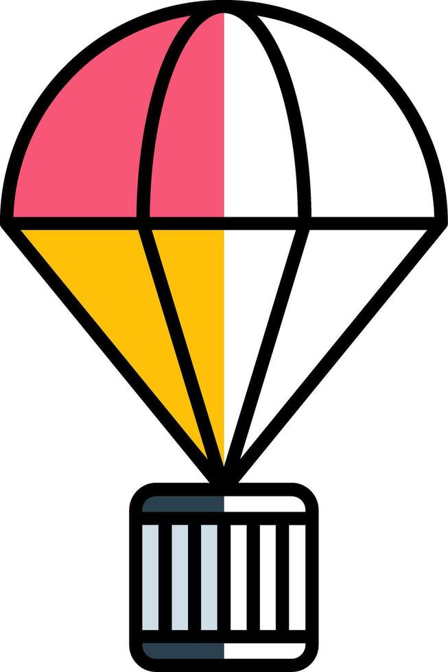 Parachute Filled Half Cut Icon vector