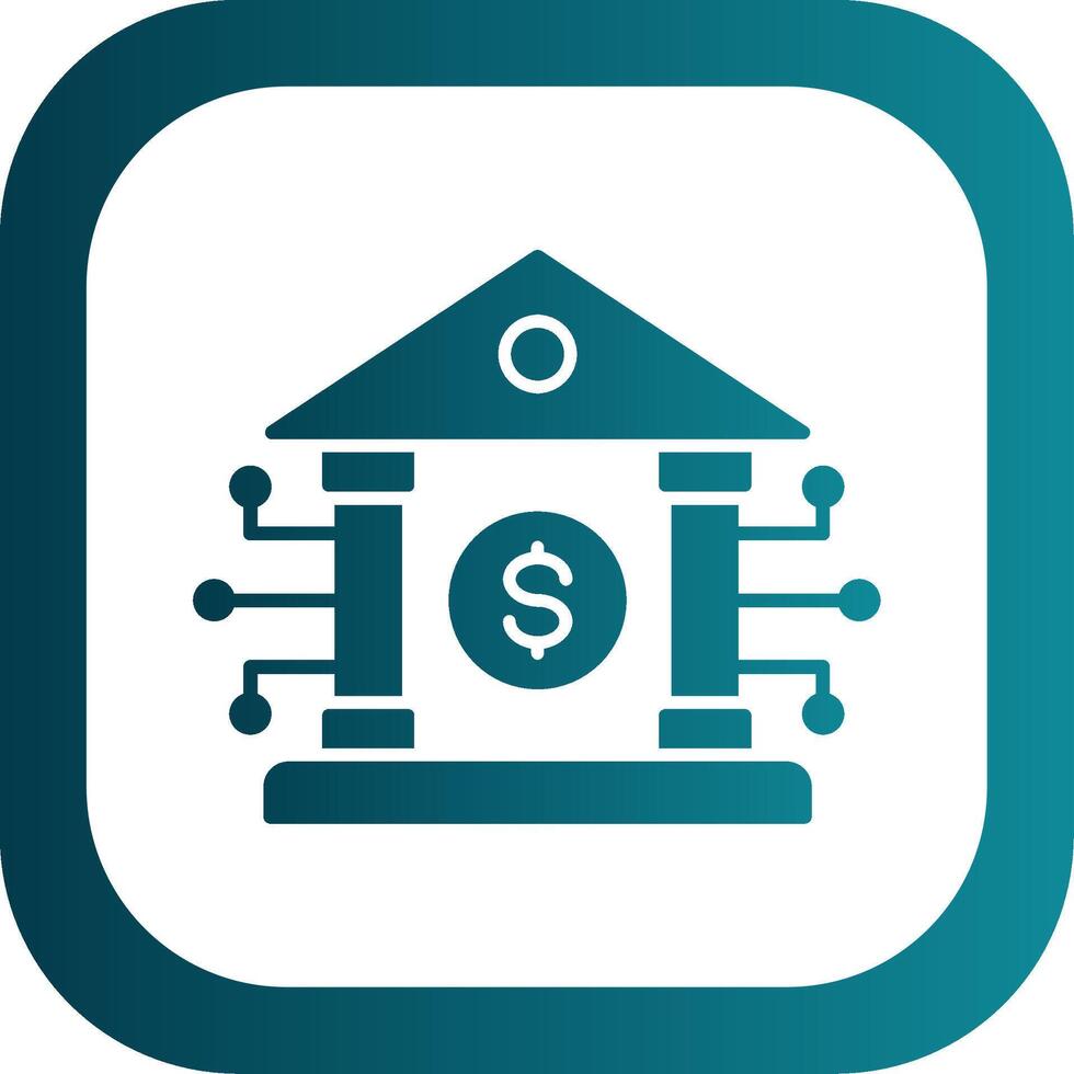 Banking System Glyph Gradient Round Corner Icon vector