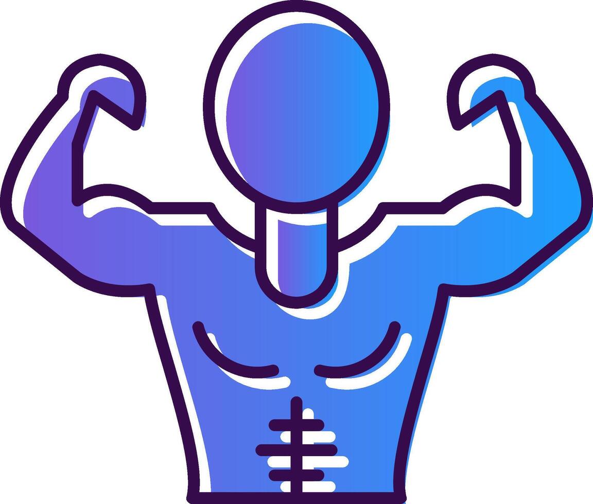 Muscle Man Gradient Filled Icon vector