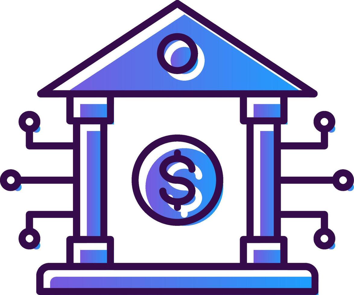 Banking System Gradient Filled Icon vector