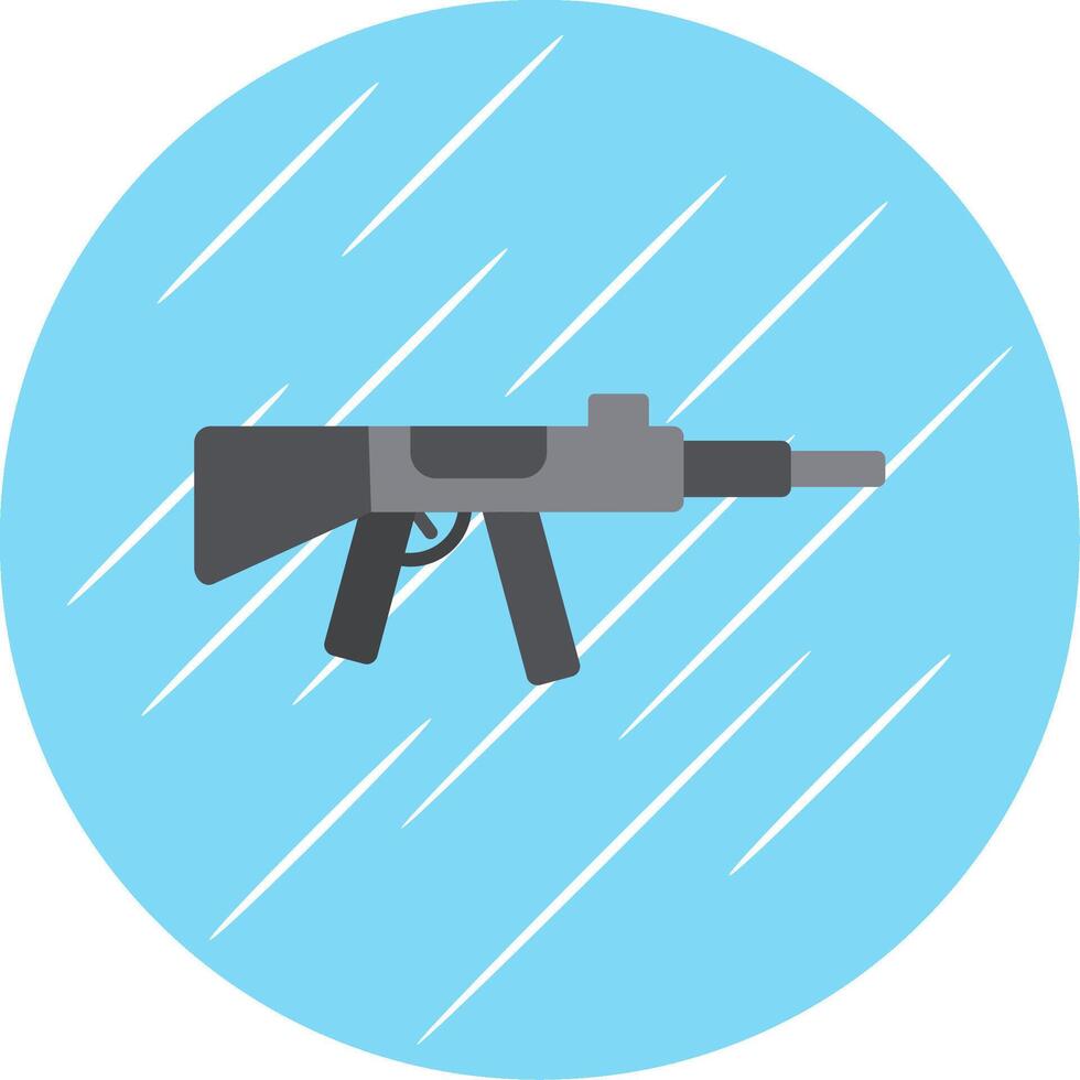 Machine Gun Flat Blue Circle Icon vector