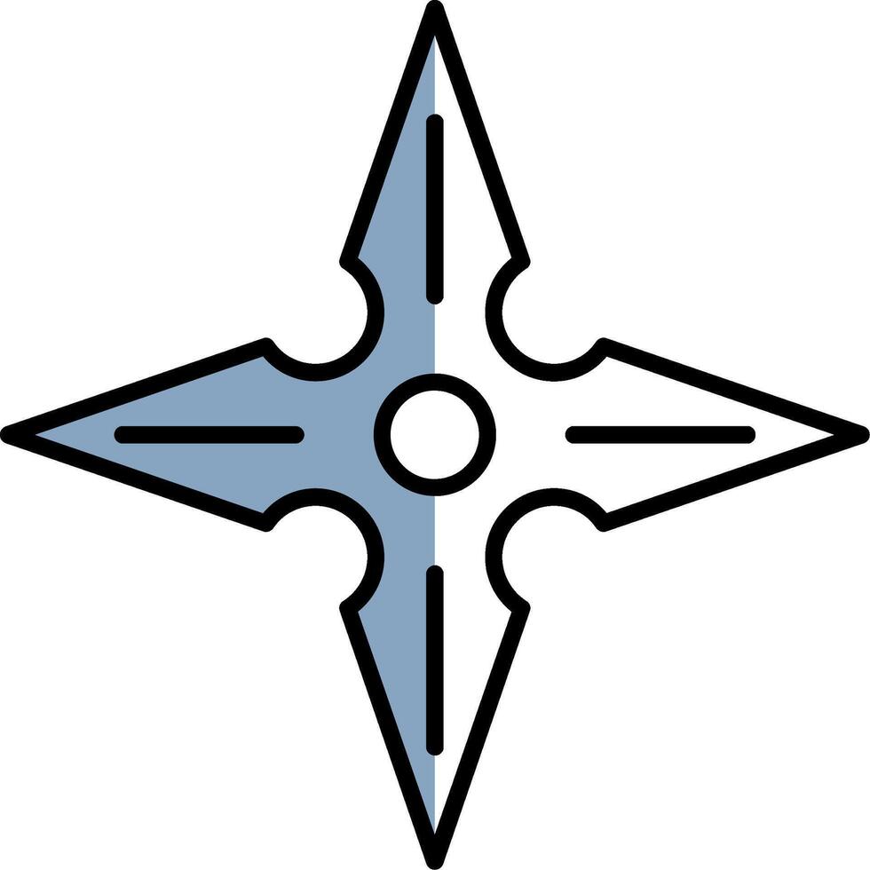 Shuriken Filled Half Cut Icon vector