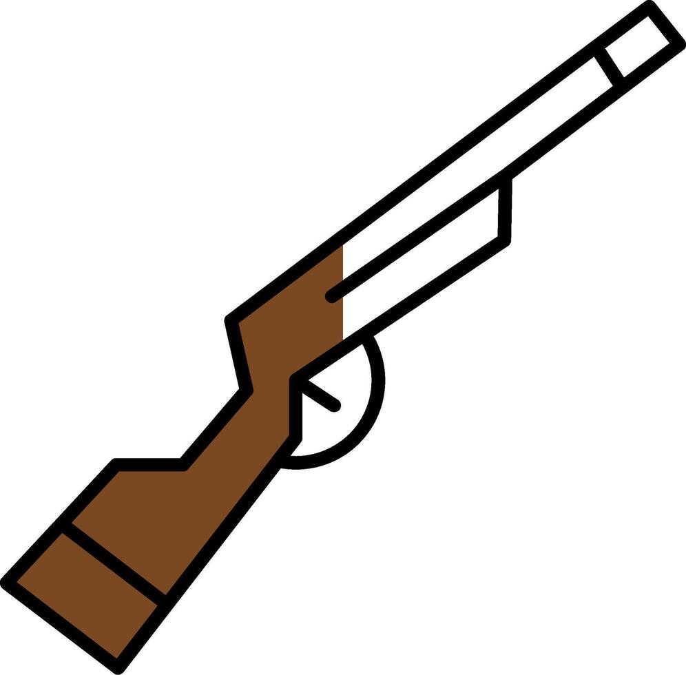 Shotgun Filled Half Cut Icon vector