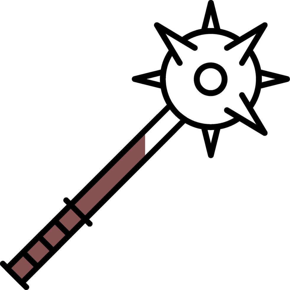 Mace Filled Half Cut Icon vector