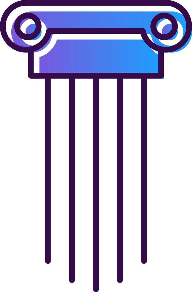 Greek Pillars Gradient Filled Icon vector
