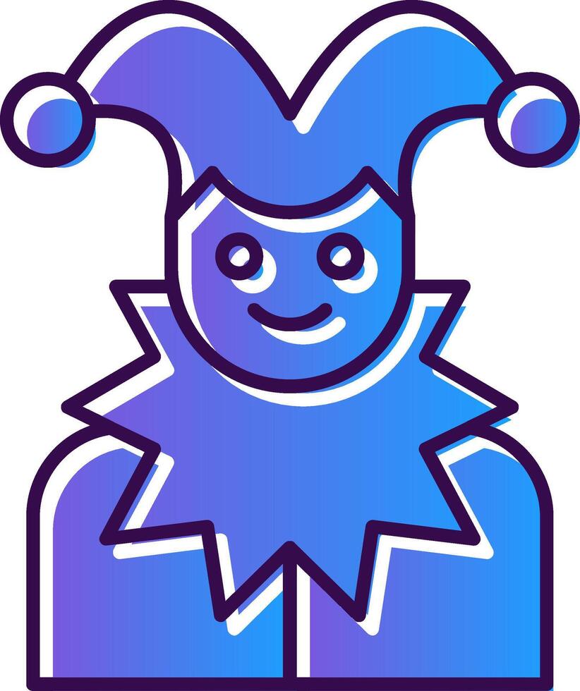 Jester Gradient Filled Icon vector