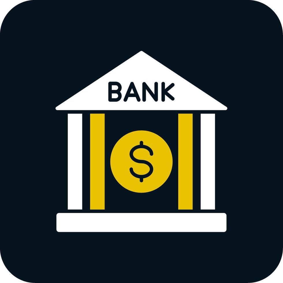 Bank Glyph Two Color Icon vector