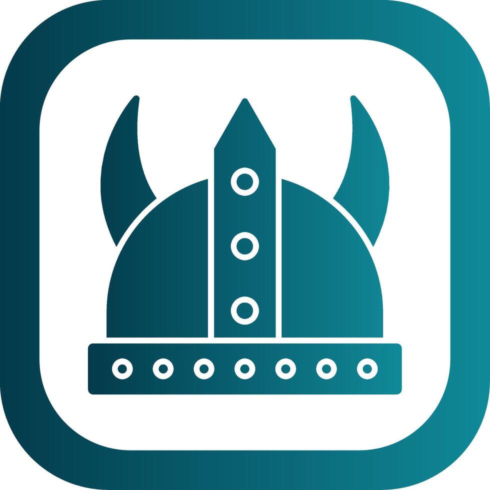 Viking Glyph Gradient Round Corner Icon vector