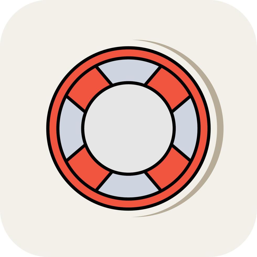 Lifebuoy Line Filled White Shadow Icon vector