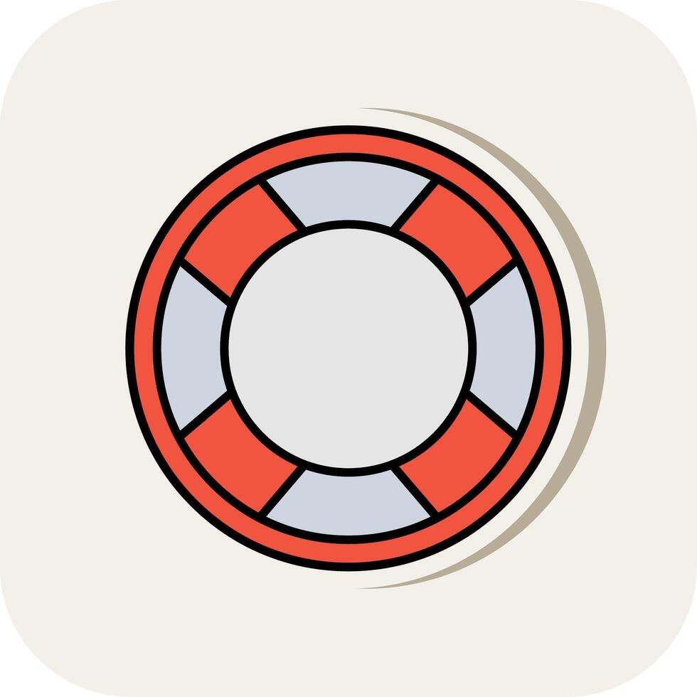 Lifebuoy Line Filled White Shadow Icon vector