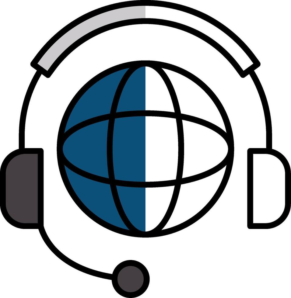Worldwide Support Filled Half Cut Icon vector