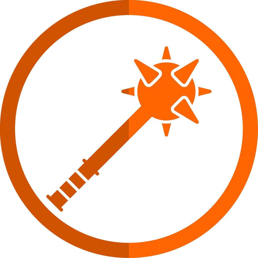 Mace Glyph Orange Circle Icon vector