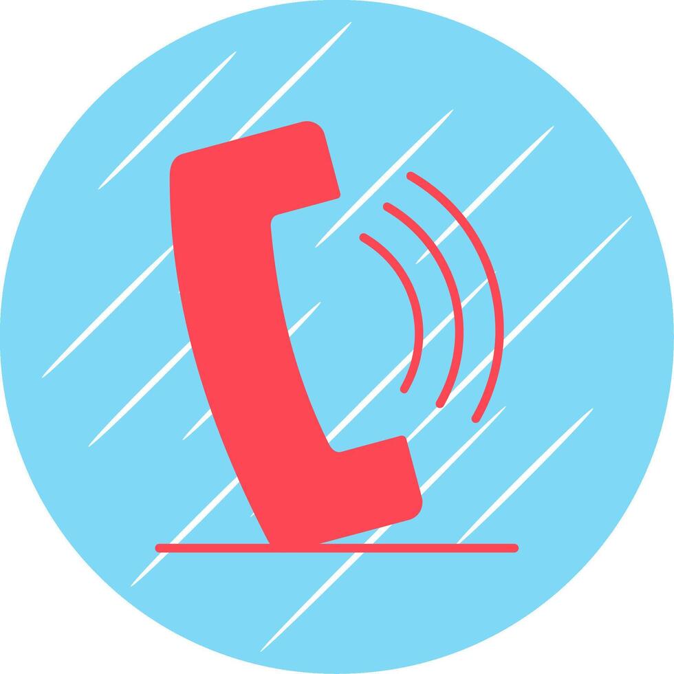 Phone Call Flat Blue Circle Icon vector