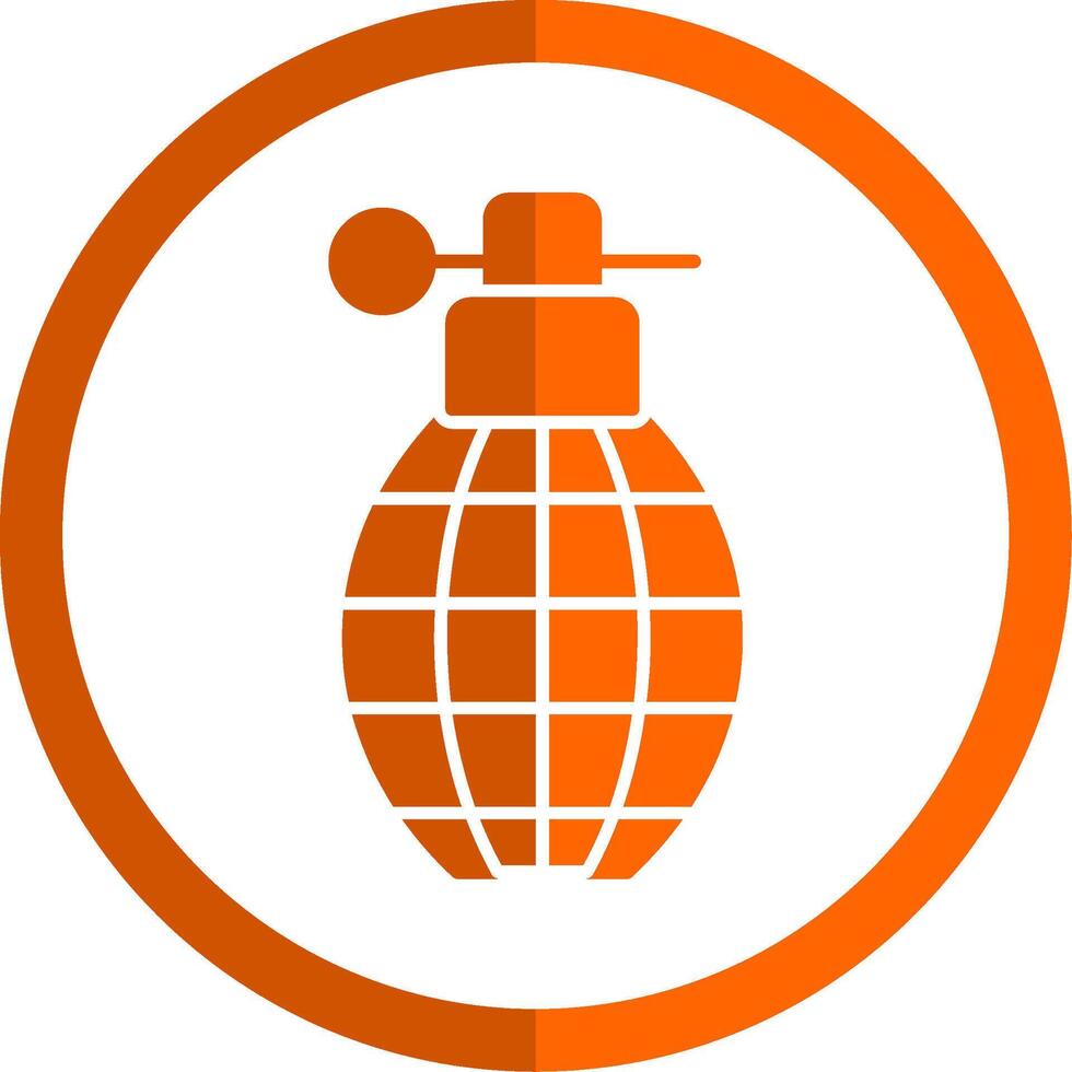 Grenade Glyph Orange Circle Icon vector