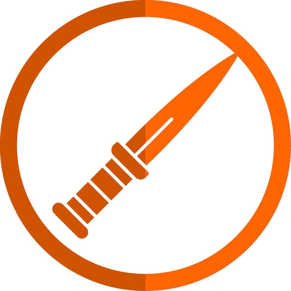 Dagger Glyph Orange Circle Icon vector