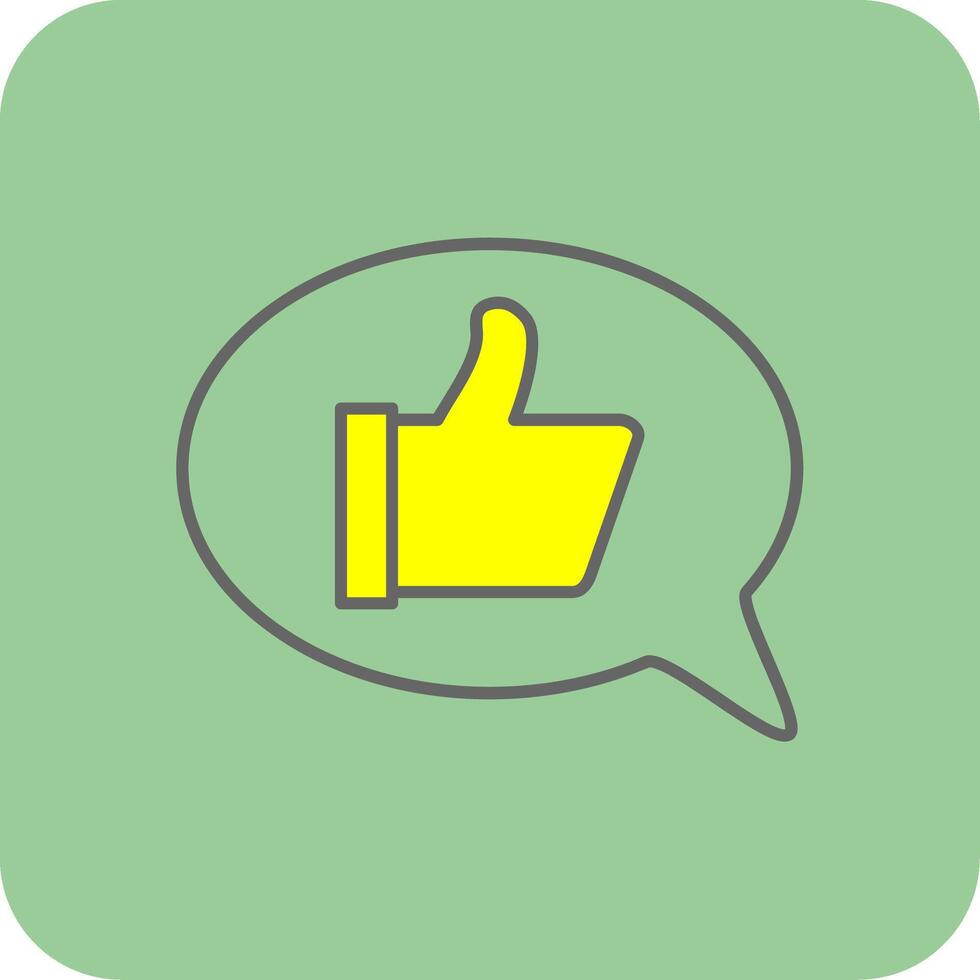 Good Review Filled Yellow Icon vector