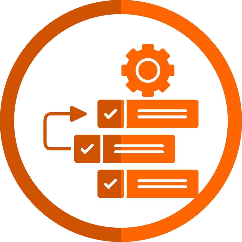 Backlog Glyph Orange Circle Icon vector