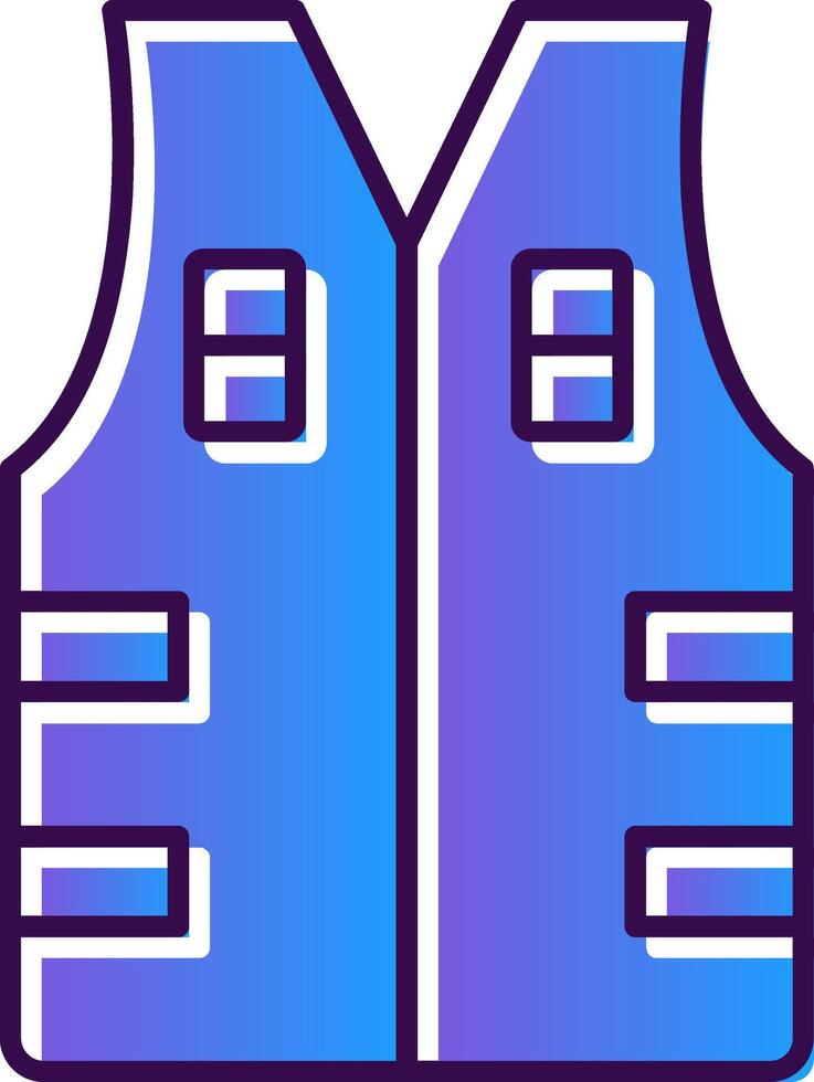 Bullet Proof Vest Gradient Filled Icon vector