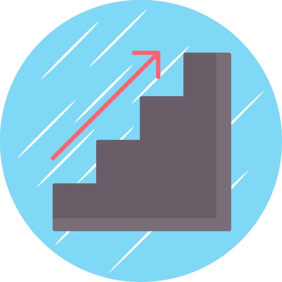 Stairs Flat Blue Circle Icon vector