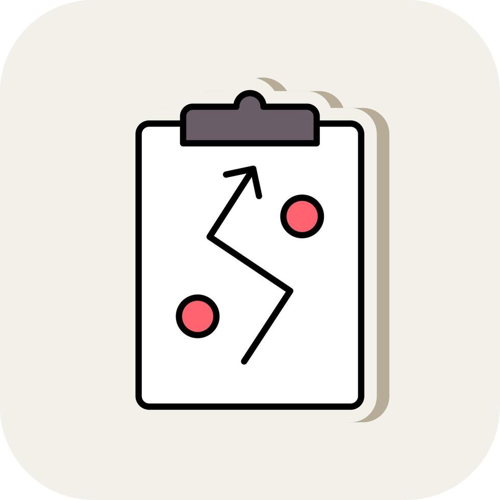 Strategy Line Filled White Shadow Icon vector