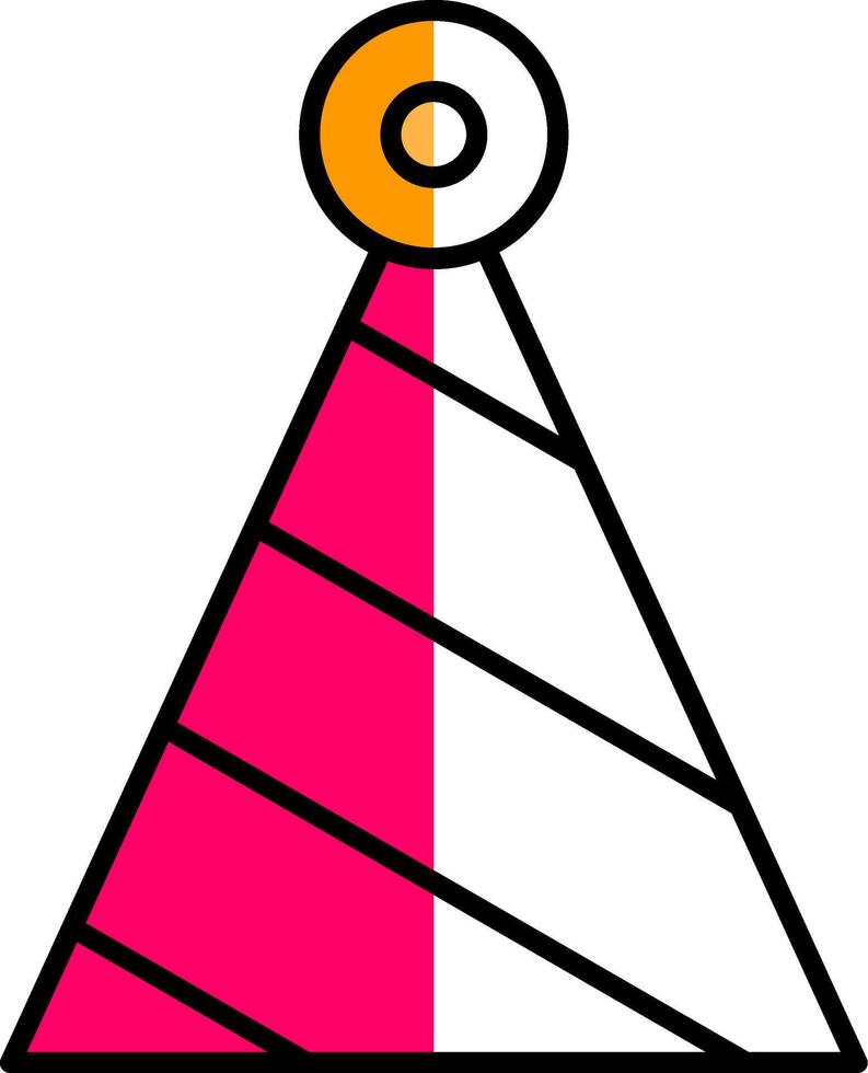 Party Hat Filled Half Cut Icon vector