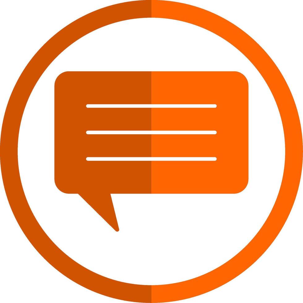 Chat Glyph Orange Circle Icon vector