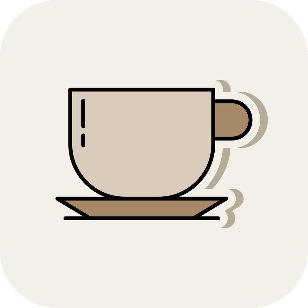 Coffee Cup Line Filled White Shadow Icon vector