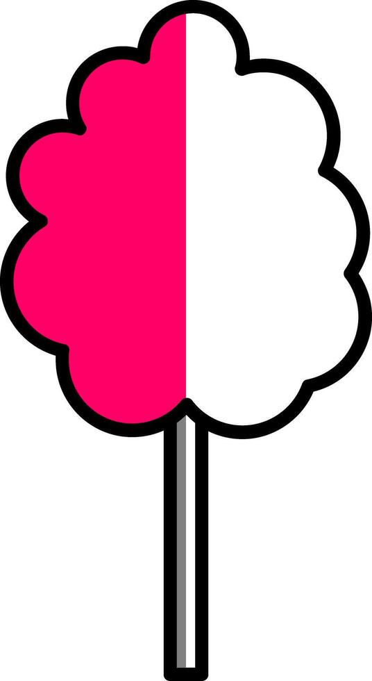 Cotton Candy Filled Half Cut Icon vector