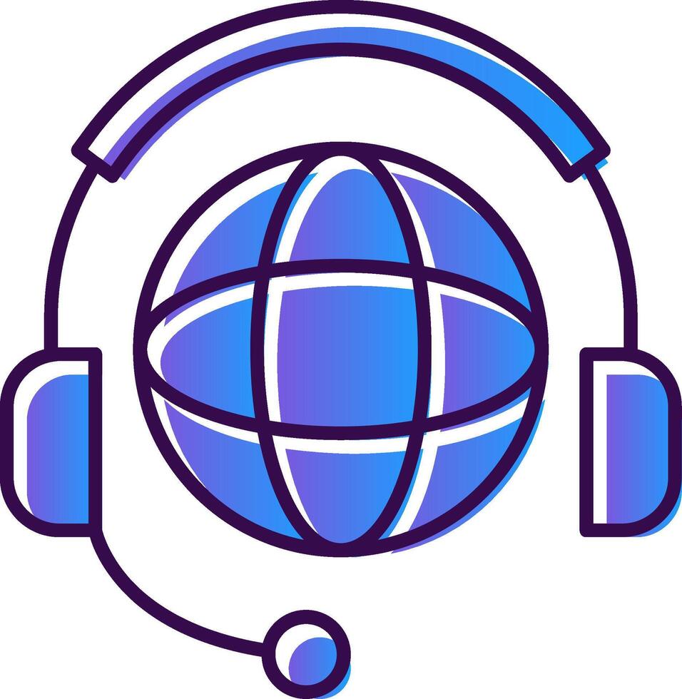 Worldwide Support Gradient Filled Icon vector