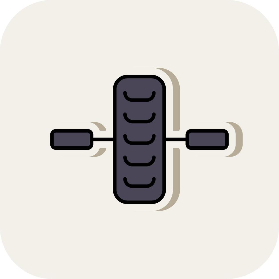Wheel Line Filled White Shadow Icon vector
