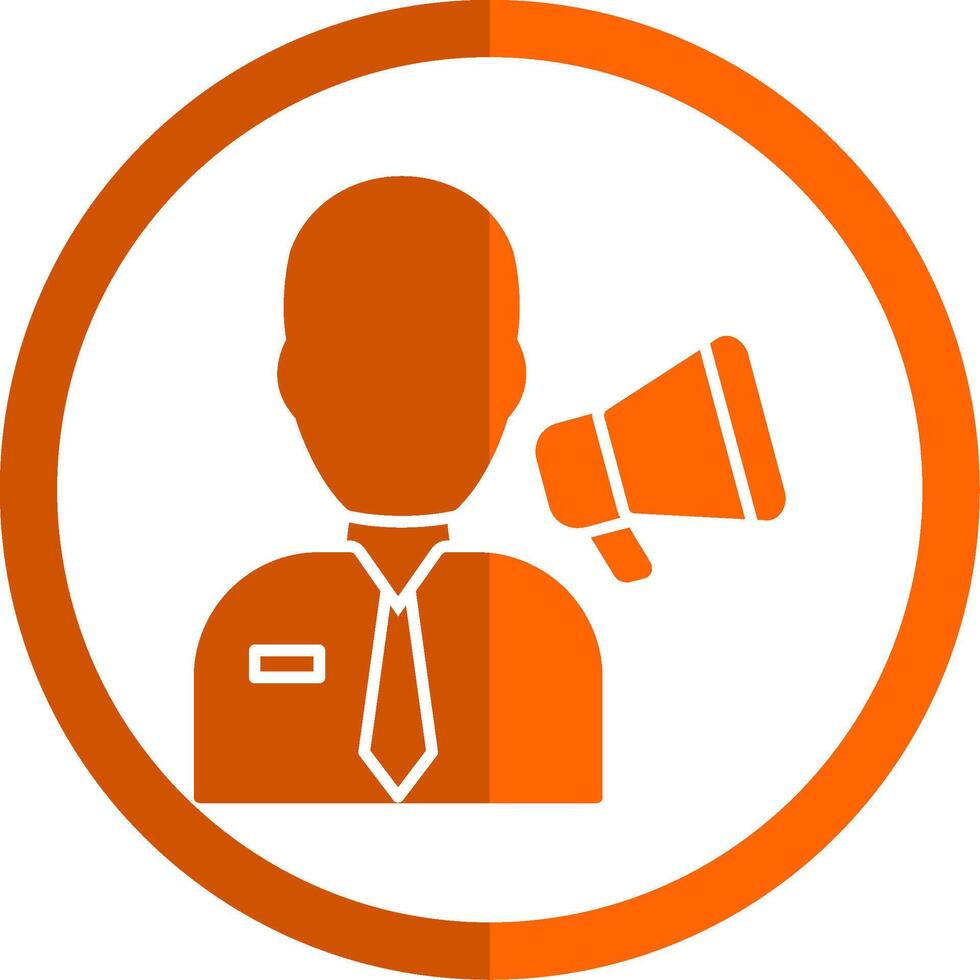 Management Glyph Orange Circle Icon vector