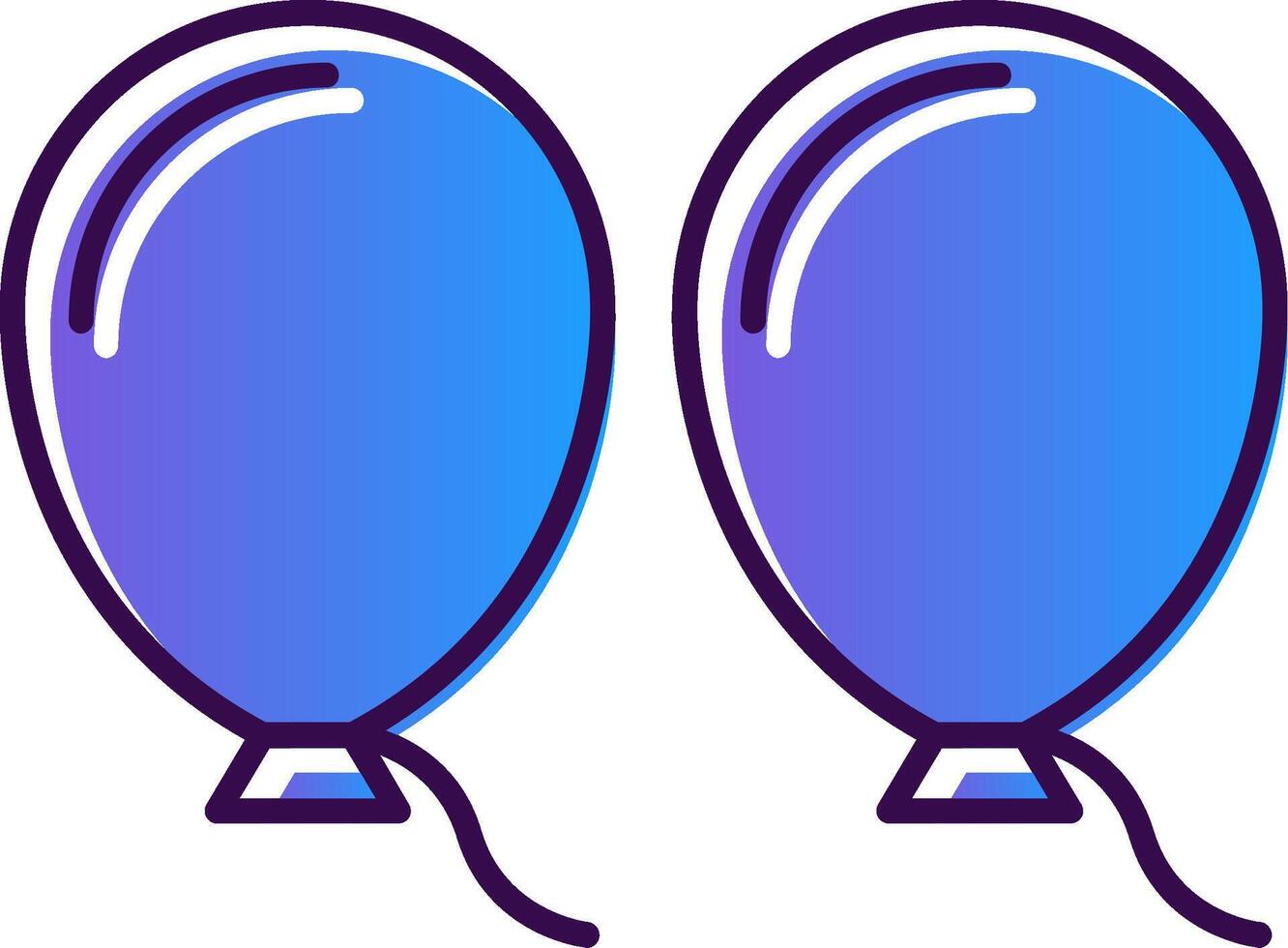 Balloons Gradient Filled Icon vector