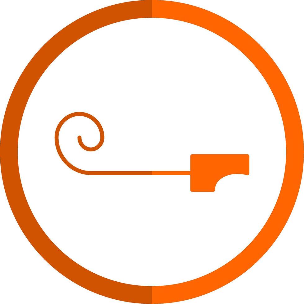 Party Blower Glyph Orange Circle Icon vector