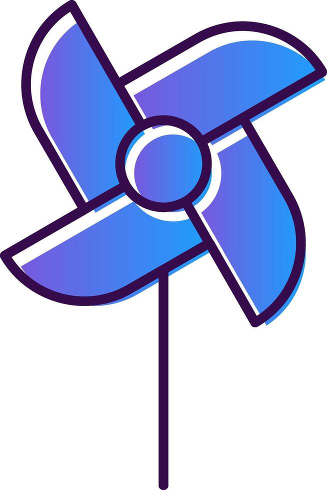 Pinwheel Gradient Filled Icon vector