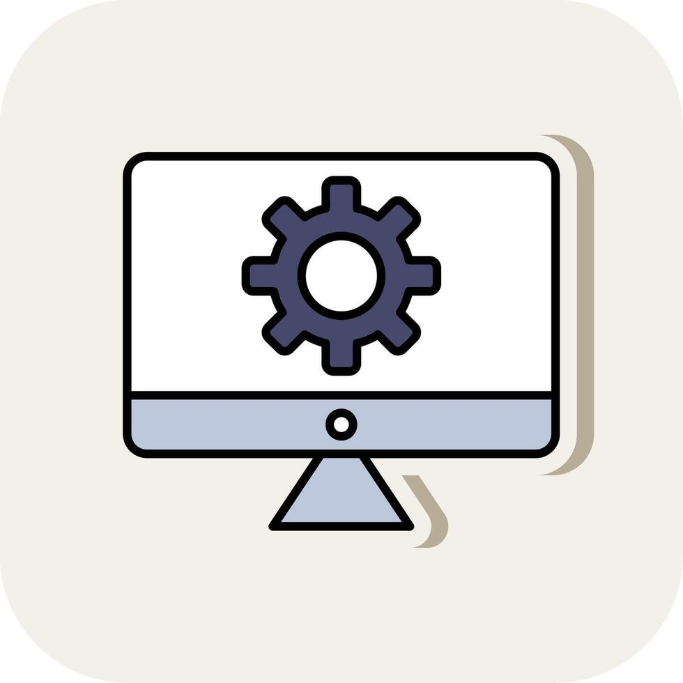 System Line Filled White Shadow Icon vector