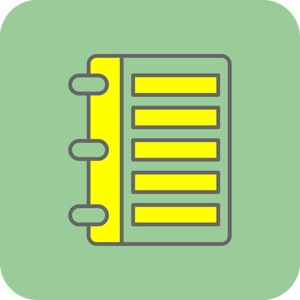 Diary Filled Yellow Icon vector