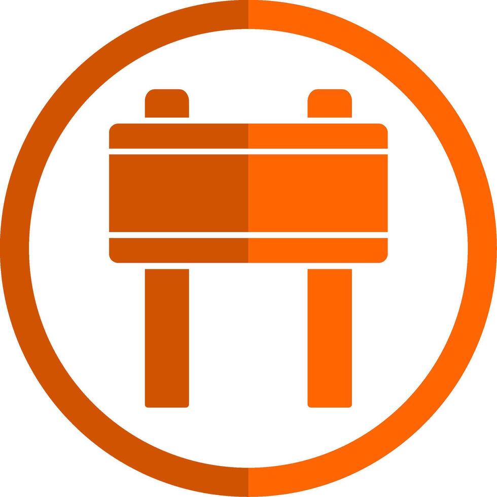 Banner Glyph Orange Circle Icon vector
